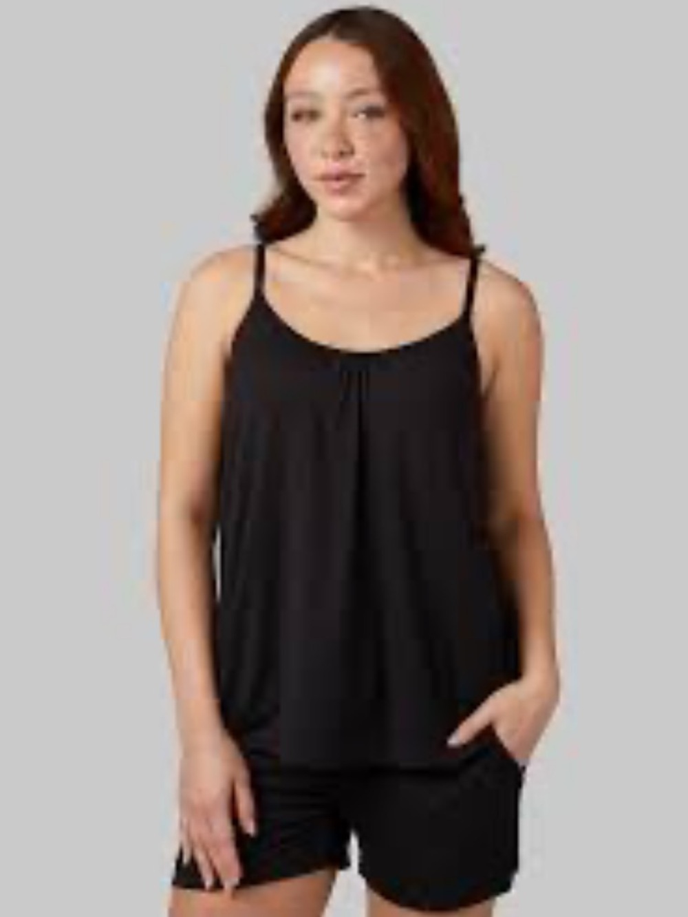 Carnival fashion Flowy black adjustable spaghetti straps Bra Cami top